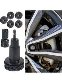 Black Reinforced Plastic Car Wheel Hub And Steel Rim Rust Proof Polishing Machine