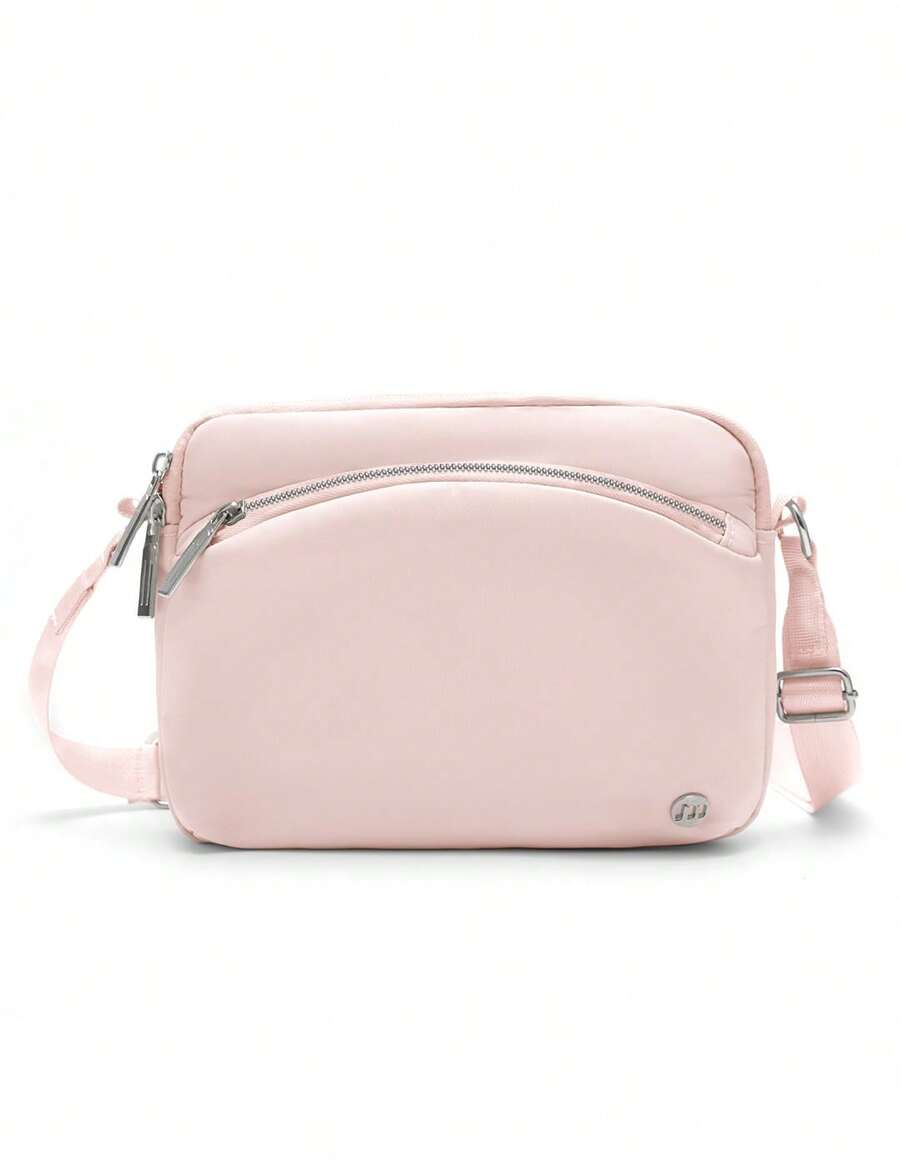 Small Crossbody Bag For Women – Casual Travel Purse With Adjustable Strap, Multi-Pocket Waterproof Nylon Shoulder Handbag, Lightweight & Durable With Anti-Theft Security Features, Compact & Versatile For Daily Use, Workouts, Travel Or Errands, Perfect Christmas Gift For Friends, Family & Mom - Hồng - Xem 1