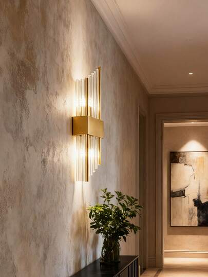 Piece/2 Pieces Zwart Crystal Indoor Wand Sconce, Stainless Steel Body, Half Head Mount, Free G9 Neutral Verlichting Source, Living Room, Bedroom, Bedside, Home ation, Outdoor Sconce view 7