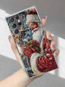 Hand-Painted Santa Claus And Deer Phone Case. Suitable For  17, 16, 15, 14, 13, 12, 11, Pro Max Plus, And Galaxy 25/24/23/22/21/ULTRA/PLUS/FE/Able-Pri71/56/55/54/53/52/36/35/34/26/25/23/16/15/14/13/06. Tailor-Made Phone Case For Fashionable Perfection. . Christmas Accessories. Hot-Selling Phone Cases.  Case. 's Best-Selling Phone Cases. Fashion Phone Cases.  17 Case. Novelty Cases. Christmas Decoration. - 彩色 - 查看 5