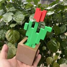 زهرة التوليب ذات البكسل المطبوعة ثلاثية الأبعاد بطول 17 سم/6.7 بوصة، ديكور منزلي فريد للغرفة والمكتب والمعيشة، مصنوعة من البلاستيك بتصميم بكسل، أوراق خضراء، نماذج أزهار مطبوعة متعددة الألوان، مثالية لديكور المنزل الحديث، ديكور بدون طاقة | ديكور منزلي حديث | حرفية، ديكور غرفة المعيشة والإكسسوارات - متعدد الألوان - مشاهدة 4