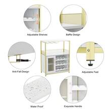 Wine Rack Table - זהב - ראה 6