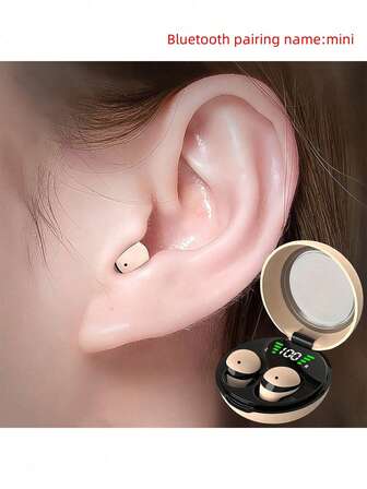 Ultra-Compact Mini Wireless Earbuds With Touch Control, Wireless Charging Case, Type-C Jack, High-Definition Microphone For Clear Calls, Rechargeable Lithium Polymer Battery, Compatible With Cellphones, Open-Back Earcup Style - Sports Earphones For Men And Women 180mAh