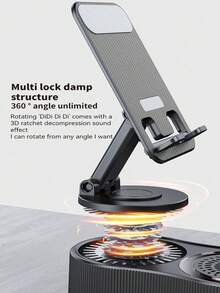 360° 旋转可调节折叠式手机/平板电脑支架 + 便携式移动电源 + 迷你氛围灯、多功能蓝牙音箱 - 完美的休闲小工具