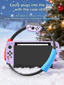 Ayotu Berry, Snowflake And Candy Cane Pattern Switch Protective Case, Compatible With New Switch2(2025)/Switch NS/Switch OLED, Can Be Installed On Dock Without Removing Protective Case, Universal Game Controller Protective Cover, Switch Game Accessories, Anti-Drop, Anti-Scratch, Fashionable, Best Christmas Gift For Switch Players - Multicolor - View 8