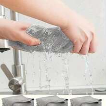 5pcs/20pcs/Kitchen Towels, Microfiber Black And Light Grey Cleaning Cloth Set, Absorbent, Soft, Stain Removal Cloth For Cleaning Glass, Cooking Table, Pot, Bowl, Faucet, Range Hood, Car Wipe Cleaning Cloth, Kitchen, Bathroom, Home, Household Supplier - 深灰色 - 查看 4