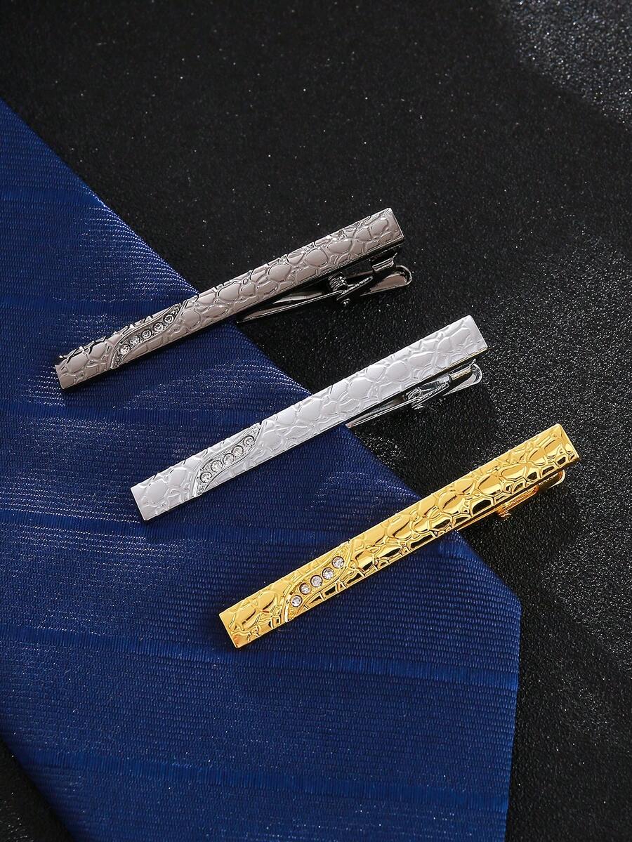 1pc Men's Simple Business Necktie Accessory Tie Clip, Asymmetrical Pattern, Affordable Clip To Enhance Style - Bevel Tie Clip - View 1