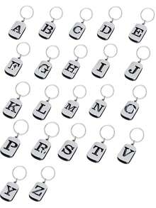 1 قطعة سلسلة مفاتيح حرف من A إلى Z مفرغة، تميمة من سبيكة لامعة، سلسلة مفاتيح، حلقة حقيبة، تميمة حقيبة الظهر، تعليق للسيارة، بسيطة، إكسسوارات محفظة وحقيبة يد، فردية ومتعددة الاستخدامات لحقيبة الظهر والسيارة والشارة العسكرية، للنساء والرجال والأصدقاء والعائلة والصديقات، هدايا عيد الميلاد وأعياد رأس السنة - متعدد الألوان - مشاهدة 2