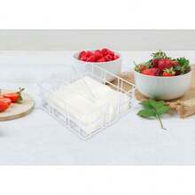 ZYLX SHOPPING – Servilletero Metálico de Cocina 18*18cm | Color Negro o Blanco | Diseño Moderno - Blanco - Ver 5
