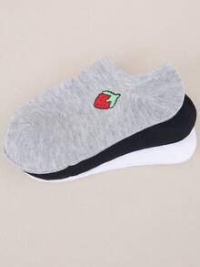 3/6/9/12 perechi de șosete drăguțe cu căpșuni, culori mixte, șosete versatile la modă pentru purtare zilnică, casual minimaliste, absorbție a umezelii, potrivite pentru toate anotimpurile și ocaziile - Multicolor - Vizualizare 7