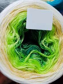 1 Knäul (300g) Spitzengarn - Mehrfarbiger Farbverlauf (Türkis/Navy/Cyan/Grün/Schwarz) zum Häkeln, Weben - Universalgarn für Pullover, Schals, Decken - Verschiedenfarbig - Übersicht 14