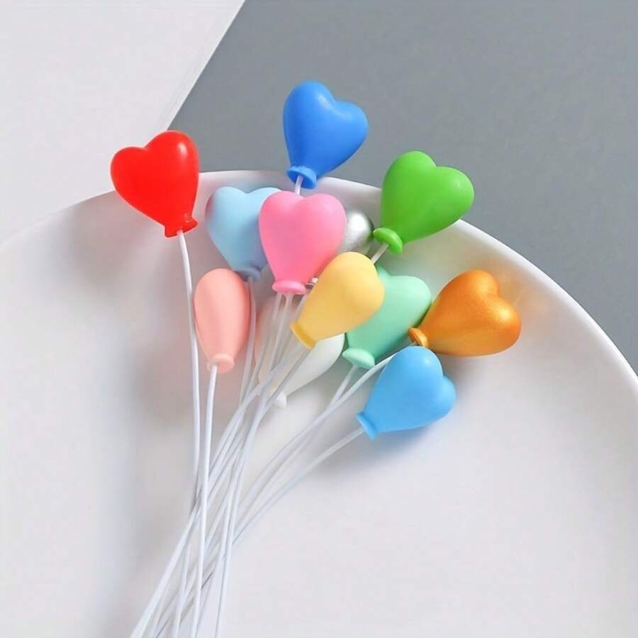 5 pièces de pendentifs de ballon en résine miniature, ballons de couleurs mélangées, accessoires de maison de jouet, parfaits pour les maisons de jouets miniatures, accessoires de photographie de modèle miniature - Multicolore - Voir 1