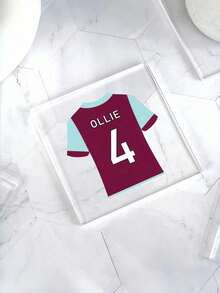 Personalised Football Shirt Coaster, Football Gifts, Daddy Coaster, Kids Coaster, Father's Day Gifts, Daddy Grandad Gifts, Sport Gifts - Multicolor - View 9