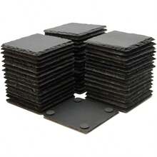 52 Pack 4 X 4 Inch Blank Black Slate Coasters Bulk Square Slate Stone Coaster For Drink Bar Kitchen HomeOutdoor Coffee Table Engraving Handmade Natural Rough Edge Set Of 52 - 黑色 - 查看 7