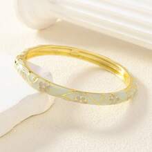 1 Piece Creative Fashion Cloisonné Bracelet Vintage Court Style Enamel Colorful Flower Drip Oil Ladies Bracelet For Women Daily Commute Vacation Wear Birthday Anniversary Gift - màu xanh lá cây nhạt - Xem 12
