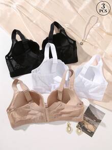 Bộ 3 áo ngực cỡ lớn nhiều màu sắc MIMILEMON dành cho nữ, áo ngực nâng đỡ tiện dụng, thoải mái và thoáng khí, đồ lót ấm áp mùa thu - Gợi cảm cho lễ Halloween - Nhiều màu - Xem 6