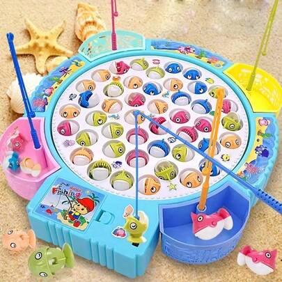 Christmas Decoration Fishing Toys, Hook Electric Spin With Music, Size Models Optional, Toys And Gifts For Kids, Cute Stickers, Practical Birthday Gifts-Accessories Color Random