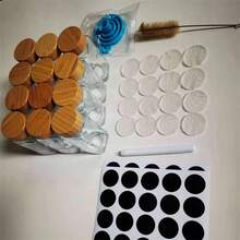 120ml Square Wooden & Glass Spice Jar, Pepper Seasoning Bottle