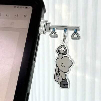 1 pieza "Persona trabajadora" Serie Buey y Caballo Decoración acrílica oscilante, Clip lateral de computadora, Decoración de oficina divertida, Accesorio divertido, Decoración del ambiente laboral, Lindo adorno colgante