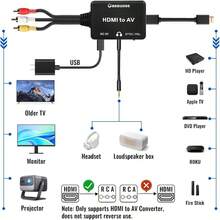 To RCA Converter With 3 5mm Audio Headphones Port  To AV Adapter For Older TV Supports PAL NTSC Compatible For Various Streaming Stick Fire TV Stick Chromecast Roku DVD Android TVs Box - 紅色 - 查看 2