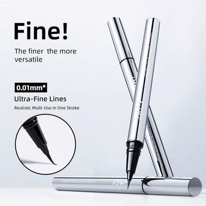 J.M.C.Y Ultra Fine Black Eyeliner Gel Pen, Smudge-Proof, Waterproof, Suitable For Beginners & Natural Look, Women