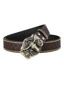 1条男士经典牛头马头西部牛仔时尚中性腰带摩托车骑行街头朋克风格男士西部腰带 - Western Bullhead Horsehead - 查看 4