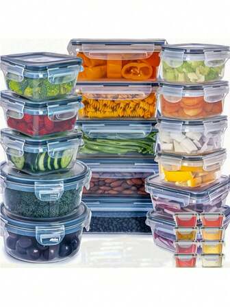 1个带盖食品储物盒，密封防漏PP塑料材质，带便捷卡扣，适用于野餐、露营、办公室、学校、厨房等场合。