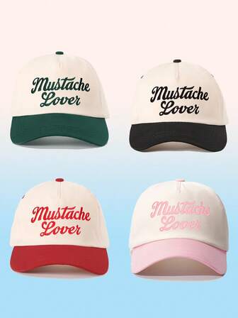 1pc Women's Color-Blocked Letter Embroidered Baseball Cap - Adjustable, Perfect For Hiking, Mountaineering, Travel, And Outdoor Sports