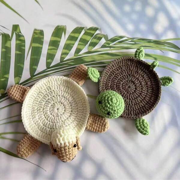 1pc Car Crochet Animal Coasters - Fun Animal Mug Rugs, Creative Knitting Housewarming Gift For Friends- Unique Home Decor
