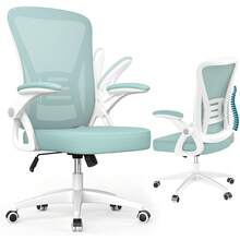 GartistGo Ergonomic Office Chair In Breathable Mesh With Lumbar Support, Adjustable Armrests, Inclinable Height Base, 360° Pivoting Wheel For The Office&Study - Green - View 11