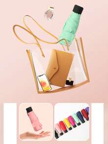 Pocket Umbrella Folding Umbrella, Portable Five Fold Umbrella Travel Dual-Use Umbrella Accessory, Suitable For Rainy Season, Multiple Colors - Multicolor - View 7