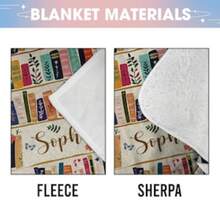 Vintage Bookshelf Library Throw Blanket, Cottagecore Book Wildlowers Blanket Book Lover Library Floral Bookish Reader - Màu nâu  Mocha - Xem 9