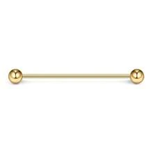 Ruifan 16 Gauge Industrial Barbell Cartilage Earring Body Piercing Jewelry 1 1/2 Inch(38mm){Inchcolor_nameinch:InchGoldinch} - Gold - 查看 1