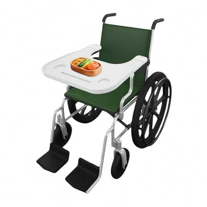 YUNRUX (Neutral) Rollstuhl Esstisch (mit Handy-Slot) - weiß