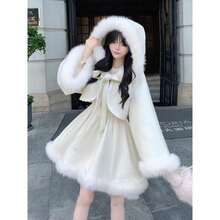 Women's Costumes - Creamy Apricot Cape Coat + Creamy Vest Dress Set - View 6