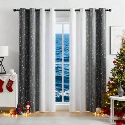 1 st. mörkläggningsgardin med regnbågsfärgad ton, värmeisolerande, toppögla, mörklägger hela rummet, lämplig för vardagsrum, sovrum, balkong, heminredning, julklapp