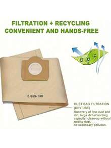 5/10 buah Kantong Kertas Filter/Kantong Non-Woven, Cocok Untuk Penyedot Debu Karcher 6.959-130A2204WD3300MV3WD3 - MultiWarna - View 9