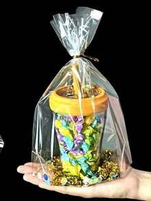 50/100 Clear OPP Popcorn Bags. Plastic Bag, Baking Plastic Gift Bag, Bag And Tie Wire, Need Tie Wire In Addition, Storage Bag, Candy, Snacks, Fruit, Kitchen Storage, Household Storage - Multicolor - View 2