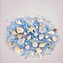 50/100g/Set Epoxidharz-Füllmaterial im Ozean-Thema | Glänzende Stern-, Mond- und Muschel-förmige Schmuckzubehörteile - perfekt für Schmuckherstellung, Handwerks-DIY und kreative Aquarium-Bodendekorationen mit Mond-förmigem Harz