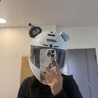 Helmet Decoration, Penguin And Cat, Interesting Motorcycle Helmet Top Accessories, DIY