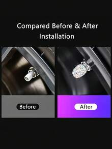 4pcs/2pcs Shiny Car Tire Valve Stem Caps, Diamond Sparkling Anti-Dust Car Wheel Tire Valve Stem Caps, Crystal Decor, Universal Shiny Wheel Valve Stem Exterior Accessories For Car, SUV, Bicycle, Motorcycle - Style a - View 6