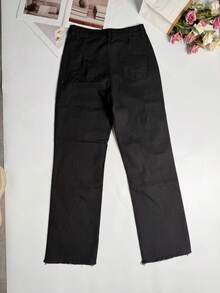 Retro American Straight Leg Jeans - Black - View 7