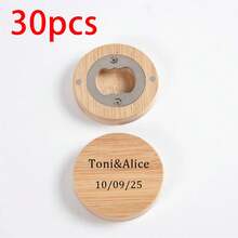 5pcs/10pcs/20pcs/30pcs Customized Magnetic Wooden Round Bottle Opener, Wedding Gift, Guest Favors, DIY Text, Name, Blessing, Bottle Opener, Suitable For Wedding, Party, Bar, Gift For Father,Multi-Functional, Ornamental,Reusable,Exquisite,Stylish,High-Quality,Colorful,Modern,Custom,Personalized,Unique,Ideal Gifts For Him,Ideal Gifts For Her,Boyfriend,Dad,Girlfriend,Mom,Family,Friends,Tea Room,Home,Garden,Office,For Anniversaries,For Valentine's Day,For Mother's Day,For Birthdays,For Father's Day,For Graduation,For Weddings,For Housewarming,Brunch-Ready,Warm Ambience,Home & Living,Customized Bottle Openers & Bottle Opener Accessories