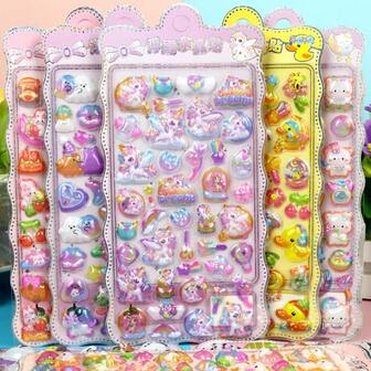 3D Embossed Stickers, Cartoon Seagull, Panda, Rabbit, Duck, Unicorn Stickers For Kids