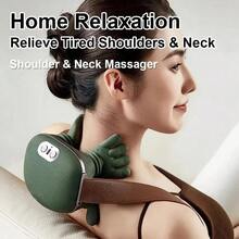 1pc Wireless Electric Neck & Shoulder Muscle Massager, Kneading Massage Shawl For Neck Relaxation - Green - View 5
