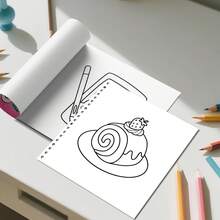 GDTME Cute Minimalist Daily Items (Camera, Mirror, Slippers, Desserts, And Books) Sweet Scene Coloring Book, Comfortable Space Coloring Book, Ideal For Valentine's Day, Mother's Day, Father's Day, Teacher's Day, Easter, Halloween, Christmas Parties And Birthdays, Great For Friends Who Enjoy Coloring And Back To School (Comes With Elegant Coaster Pad) - Pink - View 6