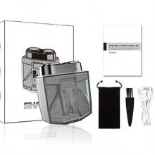 男士电动剃须刀，新款男士胡须修剪器，双刀片机械风格设计，男孩梦寐以求，USB充电，LED显示屏，IPX7级防水，干湿两用。居家旅行必备工具，也是送给父亲、丈夫、男友的最佳礼物。