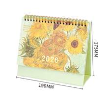 1 Pieza de Calendario de Escritorio 2026 Pintura Vintage de Óleo Calendario de Escritorio con Páginas Interiores de Color y Notas Adhesivas Calendario Mensual Volteable Adecuado para Planificación Diaria en el Hogar, Oficina y Escuela 19 * 17.5cm, Planificador Diario, Organizador del Hogar, Organizador de Moda, Calendario de Arte, Textura de Alta Gama, Páginas de Libro Duraderas, Bloc de Notas Adhesivas, Planificador, Profesional