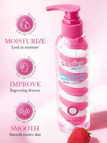 200ml Strawberry Cotton Candy Body Lotion, Moisturizing And Nourishing, Prevents Dryness, Soft Skin Care For Autumn/Winter, Perfect Holiday Gift