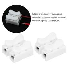 100pcs 5A 220V 2 Pin Push Quick Wire Cable Connector Spring Clamp Terminal White Wiring Terminal Fast Wire Connection